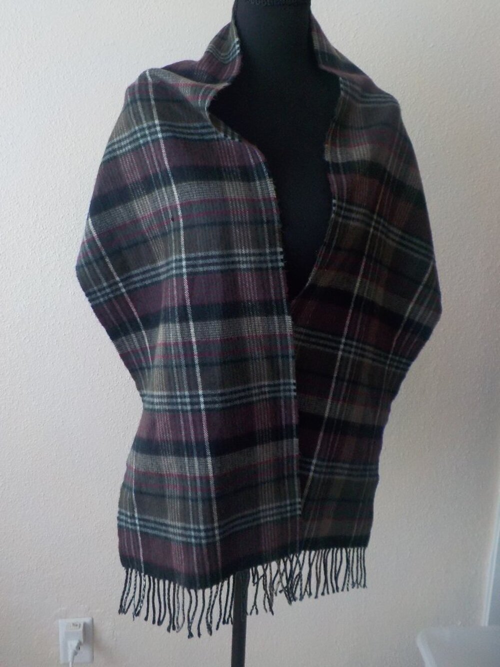 Scarf - Cashmere - Made Scotland Plaid Fringe (2585)